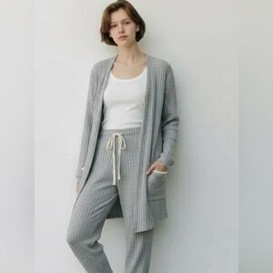 Blu Pepper Light Gray Knit Lounge Set Cozy life